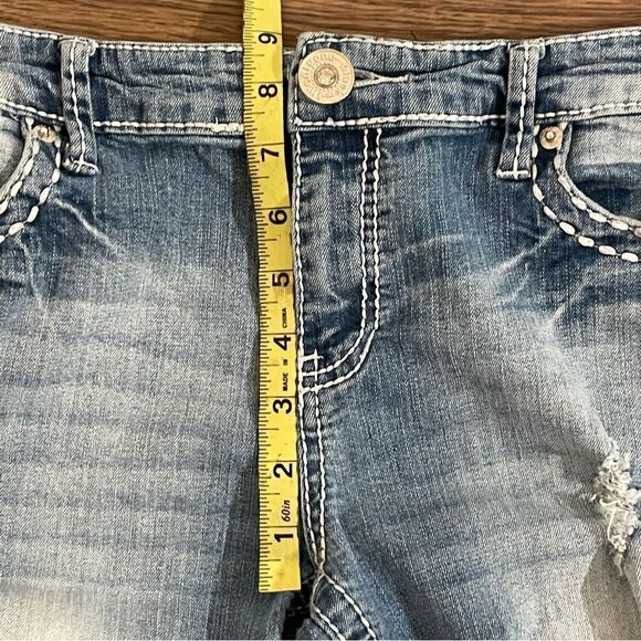 Twenty One Black Stretchy Distressed Regular Low-rise Slim Boot Jeans 15/16 - Picture 6 of 8